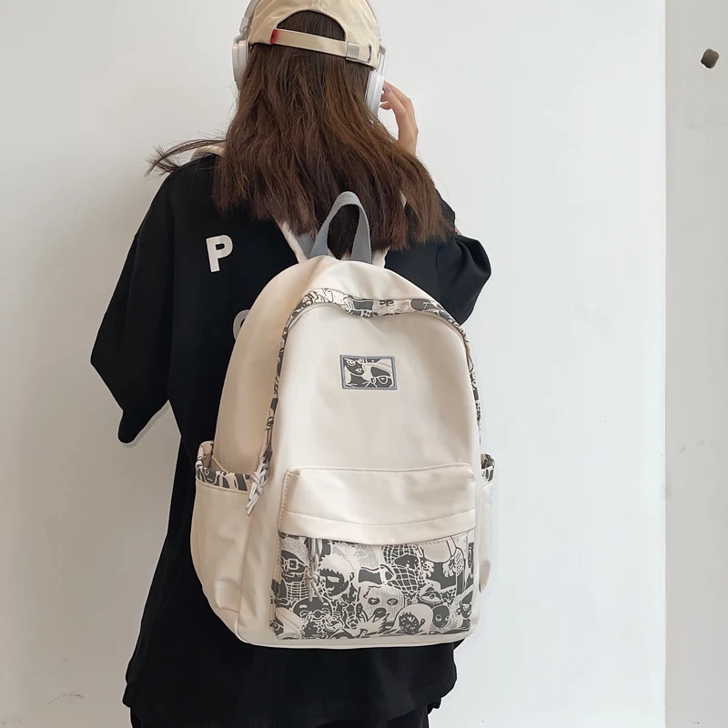 

Original Aizatly Junior High School Student Schoolbag Female Korean College Student Backpack Simple Harajuku Ulzzang Backpack