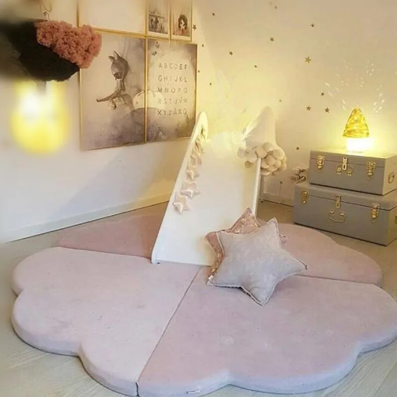 Детский игровой коврик детский коврик-головоломка складной 4 лепестка детские