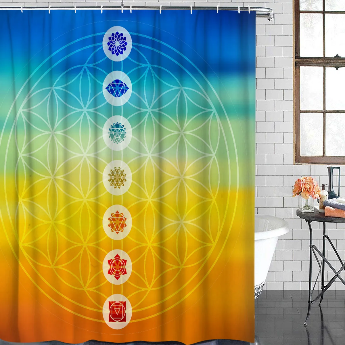 Градиентные тонированные чакры центрами духовной силы Вселенной гармонии