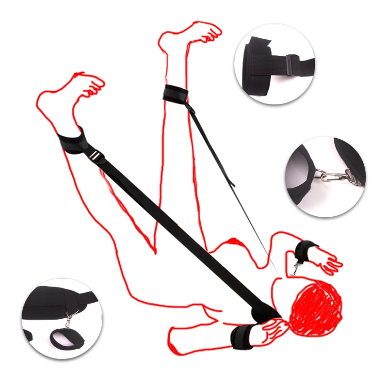 Открытый ноги и Связывание тела наручники манжеты на лодыжки БДСМ связывющий