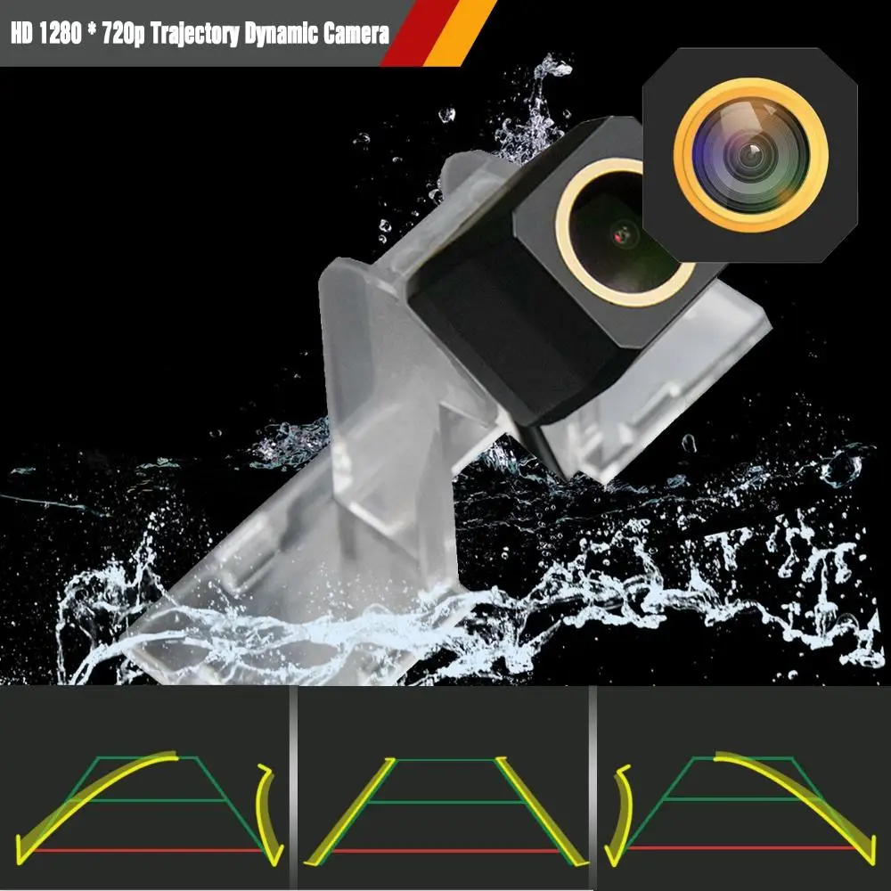 HD 1280x720p Золотая Автомобильная камера заднего вида траектория динамическая