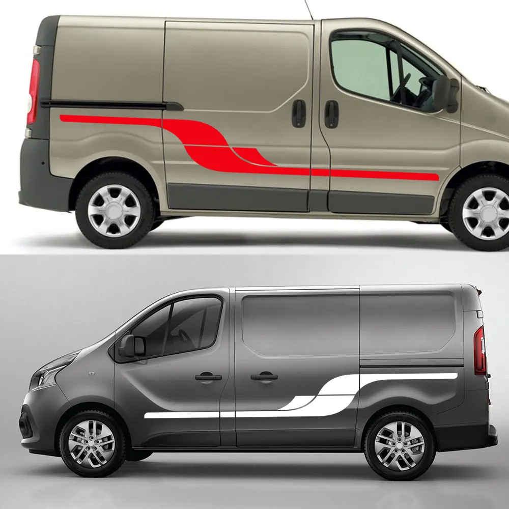 Car Door Stripes Graphics Stickers For Renault Trafic 2 3 MK3 MK2 Camper Day Van MOTORHOME Vinyl Film Decals Tuning Accessories |
