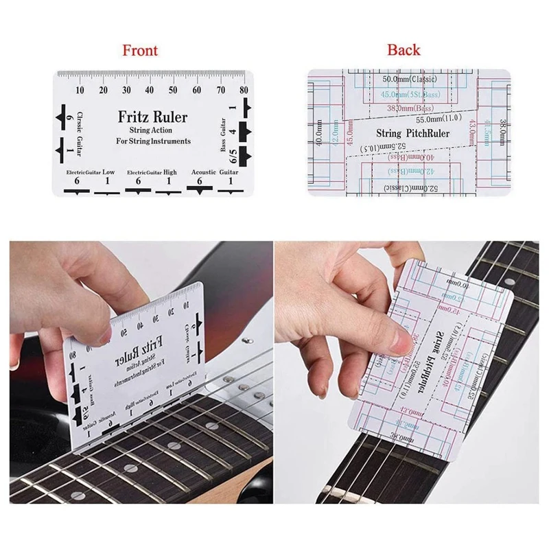 Guitar Neck Notched Straight Edge Luthiers Tool with String Action Ruler Gauge for Gibson 24.75 Inch and Fender 25.5 Electr | Спорт и