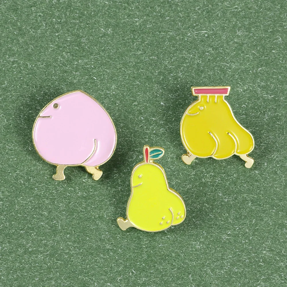 Унисекс прогулочная персиковая груша фруктовая эмалированная брошь значок шаль