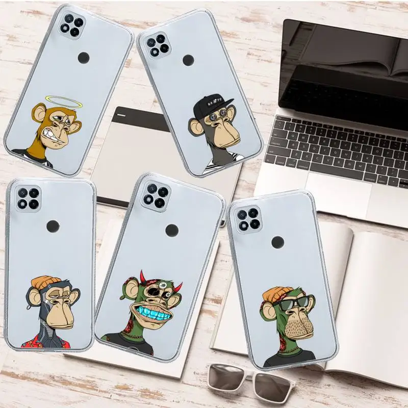 

Bored Ape Yacht Club cartoon Phone Case Transparent for Xiaomi redmi note 8 9 10 11 t lite pro ultra mix 4 k40