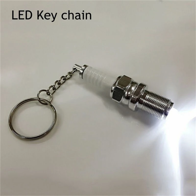 

Casual Fashion LED Key Chain Spark Plug Key Chain Keychain Car Parts Keyring keychain marvel drive safe key chain