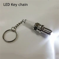 casual fashion led key chain spark plug key chain keychain car parts keyring keychain marvel drive safe key chain