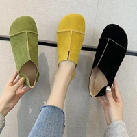 2021 autumn hot sale work shallow mouth flats single shoes for women suede leather comfortable slip on loafers women shoes