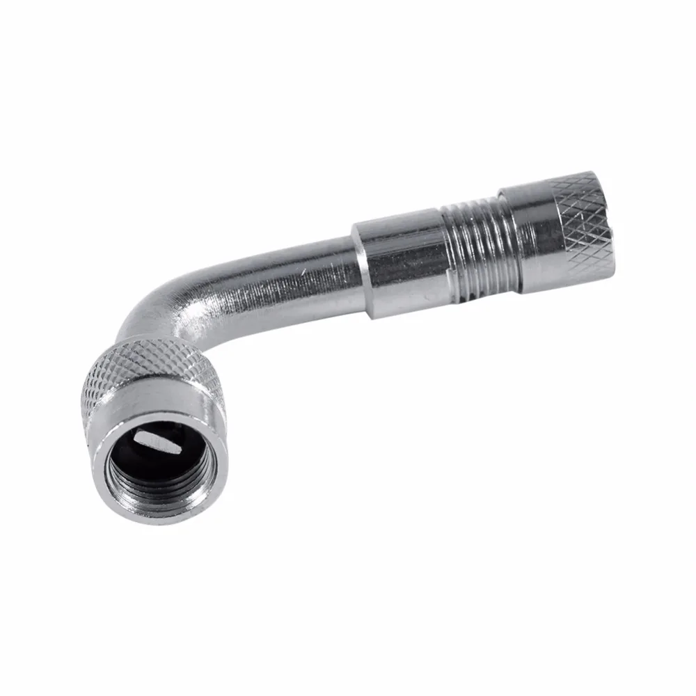 Мотоцикл 90 градусов угол согнутый Клапан адаптер шина трубка Медный Серебряный