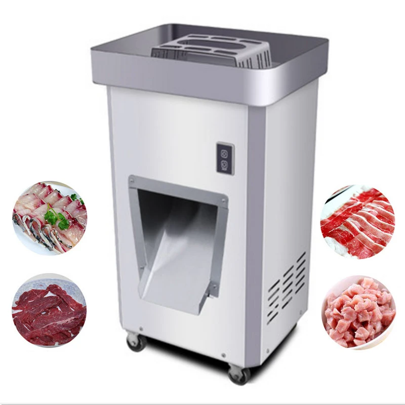 

eléctrica máquina cortadora de carne 2200W de acero inoxidable rebanadora industrial de carne vertical máquina comercial