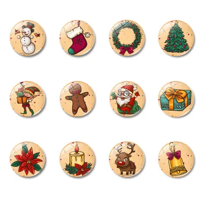 10pcs christmas mix 10 шт. рождественские магниты на холодильник сувенир для детей Санта магниты для холодильников Новогодние рождественские украшения для дома - Цвет: 10pcs christmas mix