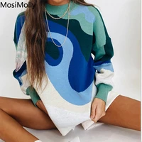 mosimolly 2021 aw sweater jumper pullovers women knitting o neck casual sweater knits