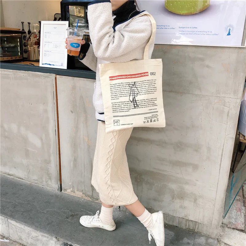 Сумка тоут из натурального хлопка с принтом в виде английской