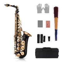 eb alto saxophone sax brass lacquered gold 82z key type woodwind instrument with padded carry case glove cleaning cloth