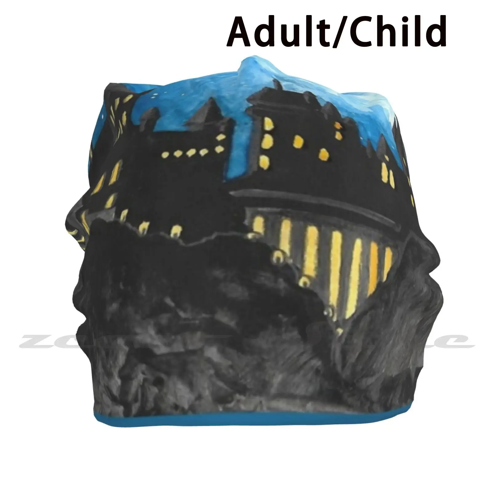 

Вязаная шапка Magic School By Night, эластичная мягкая Кепка с индивидуальным рисунком для подарка, вечевечерние, Волшебный мир, ночные звезды