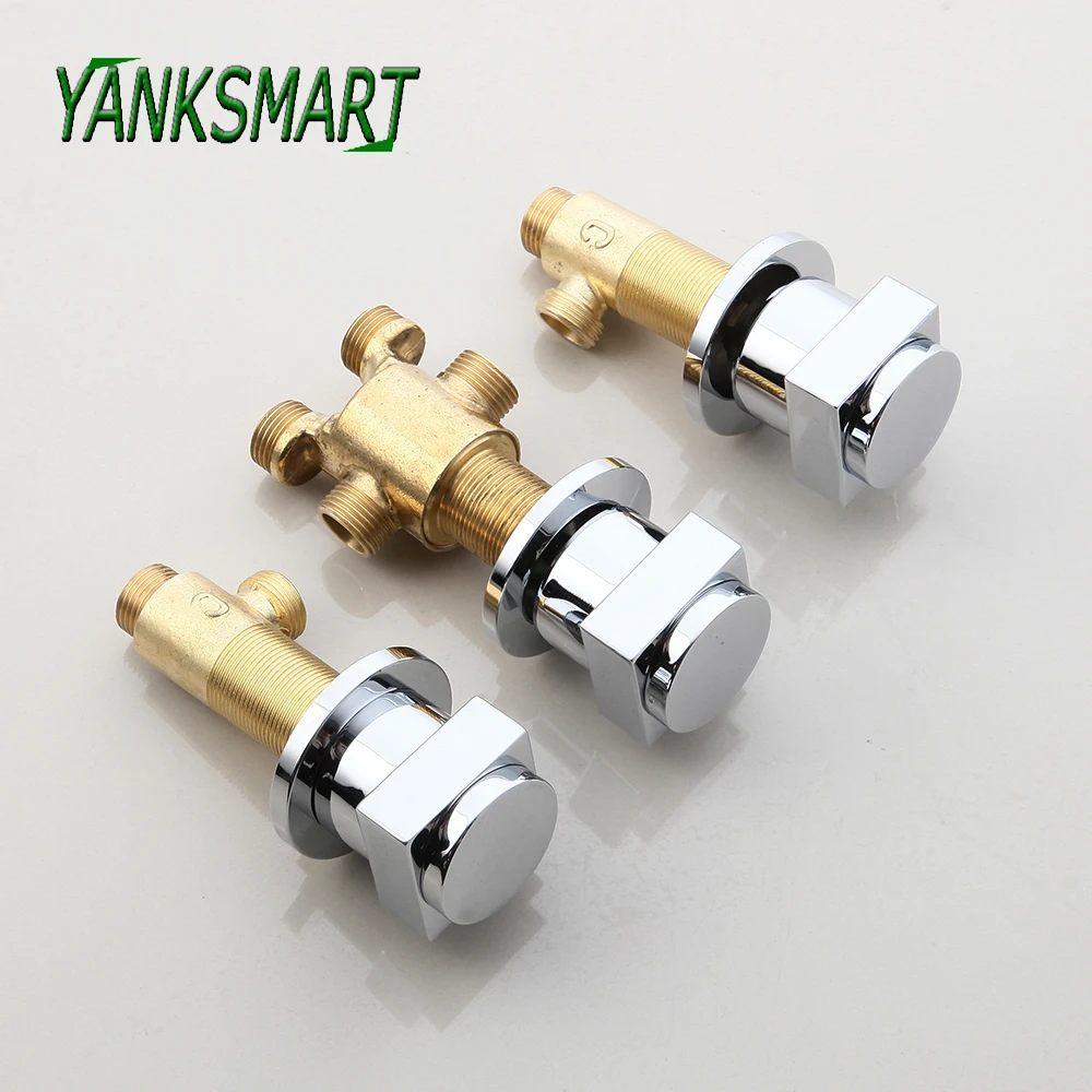 YANKSMART 3 шт. уникальный дизайн смеситель для ванной комнаты с двумя ручками и