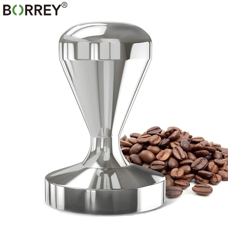 BORREY Solid Stainless Steel Coffee Tampers 58mm 57.5mm 51mm 49mm Espresso DIY Manual Coffee Machine Accessories Powder Hammer