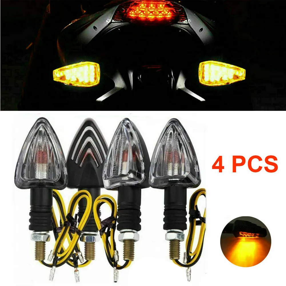 

4 Pcs Motorcycle Turn Signal Lights Amber Bulbs Tiny Small Indicators Turn Signals 12v 5w Lamps High Quality Motorcycle Parts