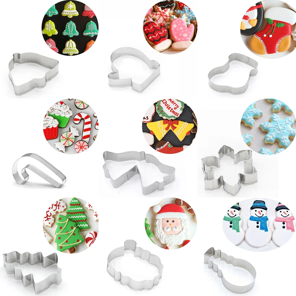 1 шт. серебряная Рождественская форма для печенья из нержавеющей стали торта и
