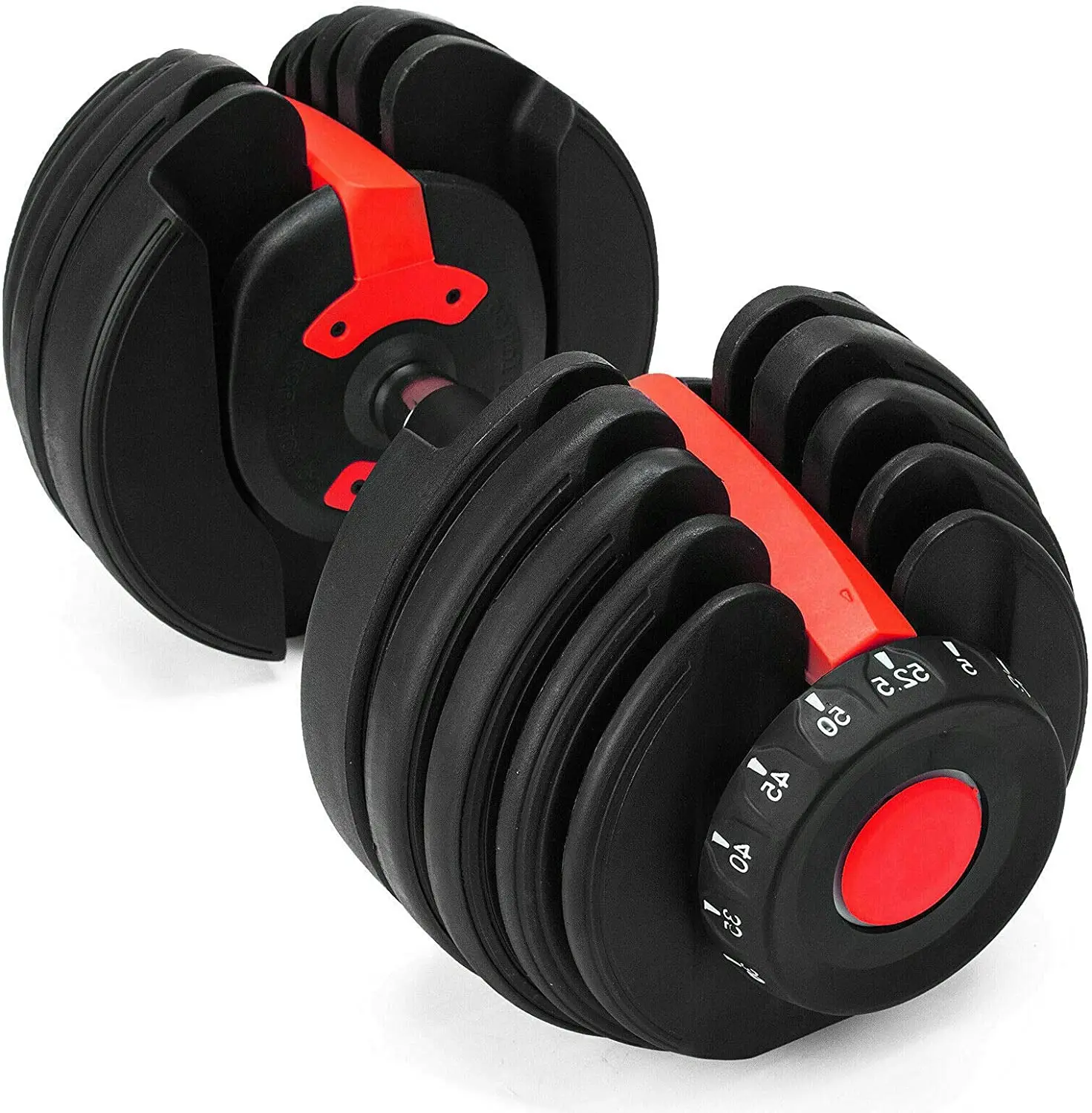 

Hot Sale Adjustable Dumbbell Set with Rack Exercise Pair of Dumbbells with Rack for Men and Women 24kg/52.2lbs 40kg/90lbs
