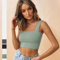cami sexy backless tank top 2021 square neck sleeveless summer crop top white women black casual basic t shirt off shoulder