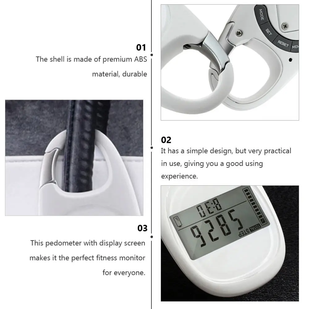 

Practical Carabiner Pedometer Running Pedometer Walking Pedometer for Men