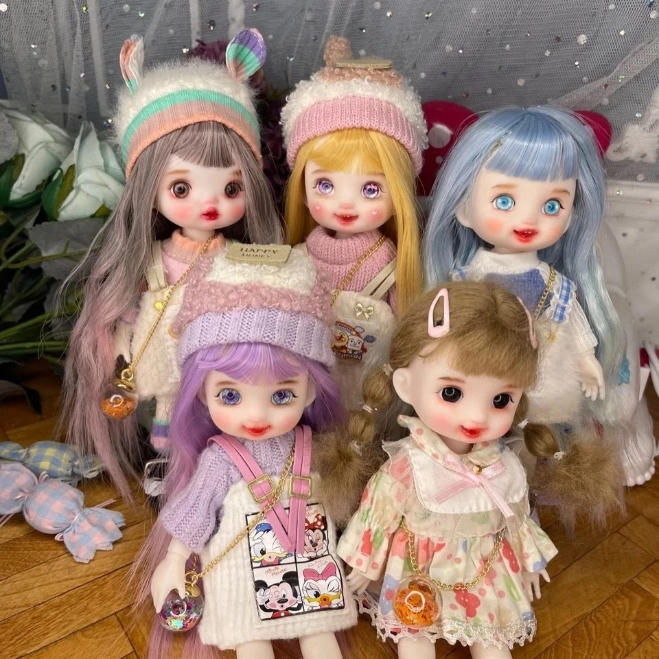 

16cm Bjd Doll Blue Eyes 13 Movable Joints Diy Bjd Dolls Changable Wig Bjd Toy Handmand Make Up Toys Gifts For Girl Birthday Gift