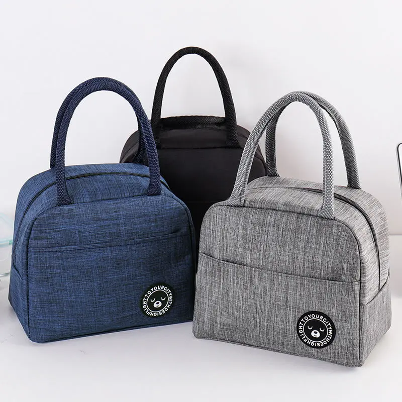 

YIMUSENX Fresh Thermal Bags Nylon With Portable Zipper Oxford Waterproof Thermal Lunch For Women Convenient Tote Lunchbox Bag