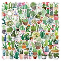 105pcspack cactus stickers waterproof stationery kawaii stickers watercolor plants vinyl stickers for laptop luggage