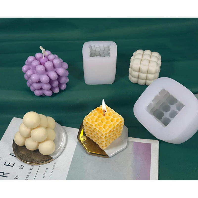 

1 Pcs Square Honeycomb Pattern Candle Mold Handmade Scented Candle Diy Art Candle Silicone Mold Gypsum Soap Molds