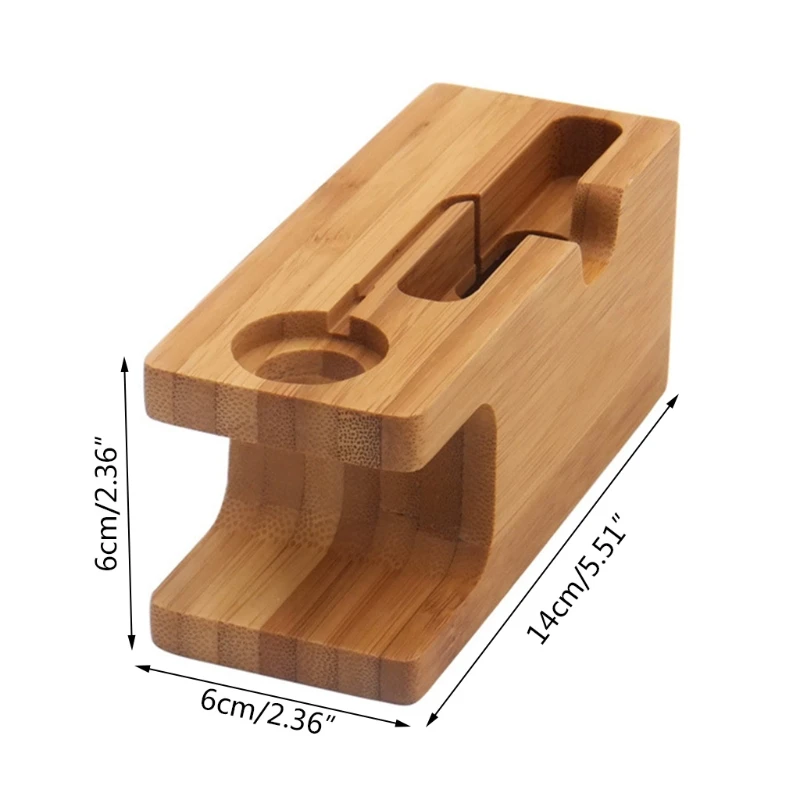 

Multifunction 2-In-1 Mobile Phone Watch Base Wood Stand Holder Storage Box Household Storage Collection Appliances