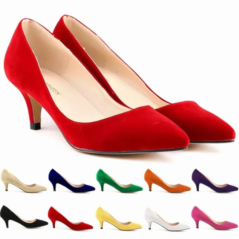 

Женские туфли-лодочки на высоком каблуке 6 см, с острым носком