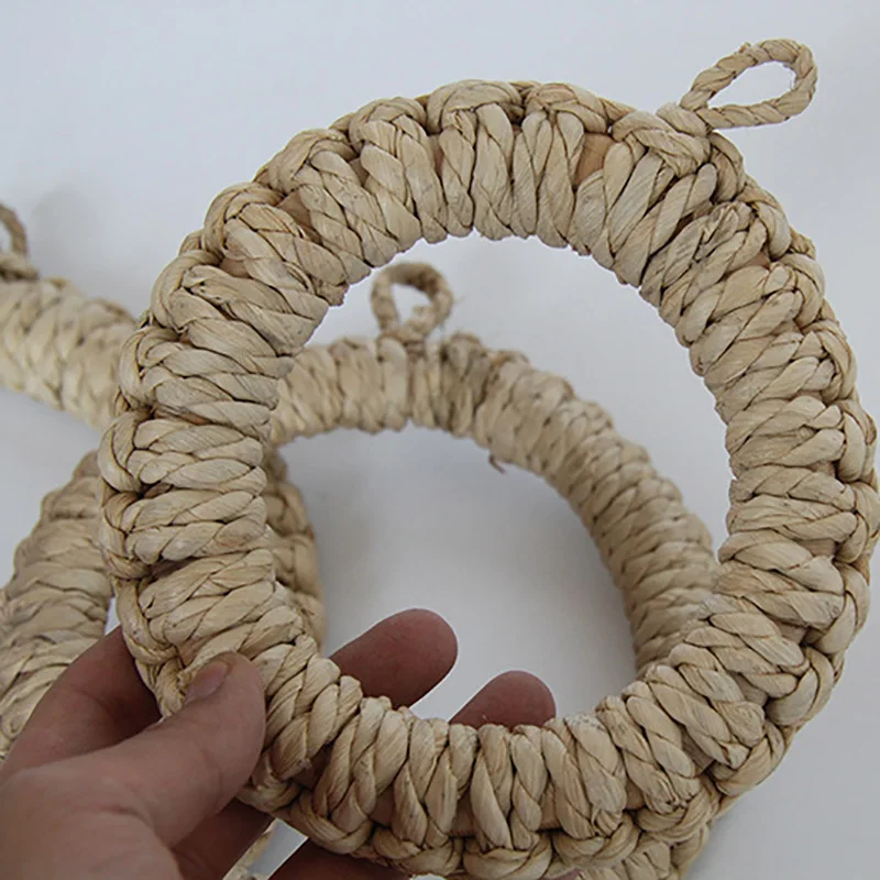 Тканые салфетки ручной работы Круглый тканый коврик для горшков горячий