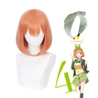 Парик для косплея аниме, короткая зеленая повязка на голову с зелеными синтетическими волосами, без шапочки