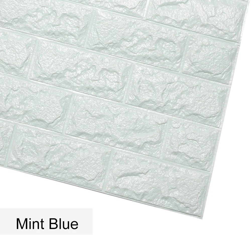 light blue 3D DIY Декор для дома, кирпичная Настенная Наклейка s для гостиной, водостойкая пена, самоклеющаяся наклейка для комнаты, обои, художественные наклейки для кухни - Цвет: light blue