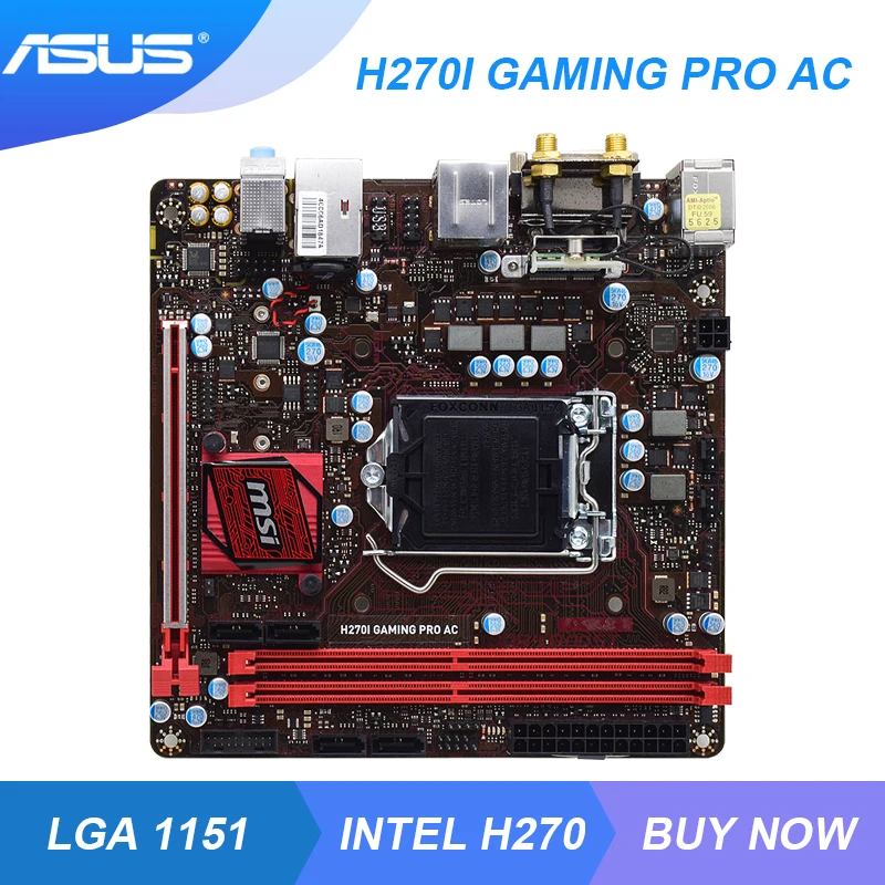 Verkauf H270I GAMING PRO AC Für MSI LGA 1151 H270 PC Verwendet Motherboard Ddr4 Mit Dual Kanal Mini Itx M.2 32GB 3 × PCI-E X16 Slot USB 3,0