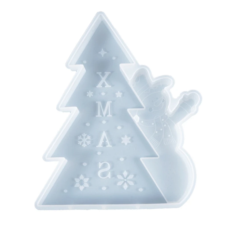 

Crystal Epoxy Resin Mold Santa Christmas Tree Decorations Listed Silicone Mould W0YA