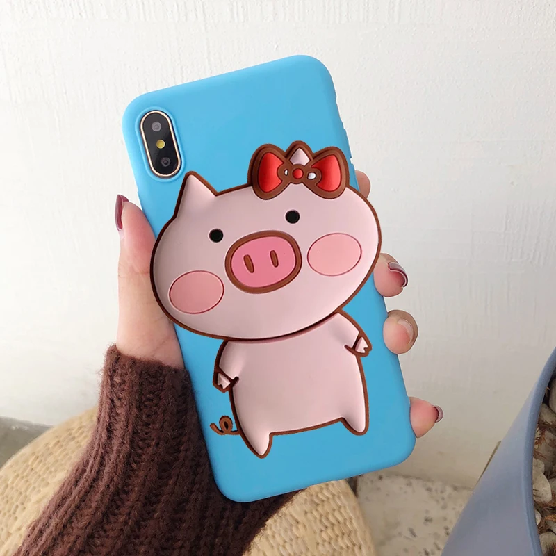 Милый чехол для телефона с рисунком поросенка для Xiaomi mi a1 A2 A3 5X6X8 Lite 9 SE CC9E 9T mi Play mi x 2S Max 3 F1 мягкий чехол из ТПУ с забавным носом - Цвет: BigPig SKY Blue