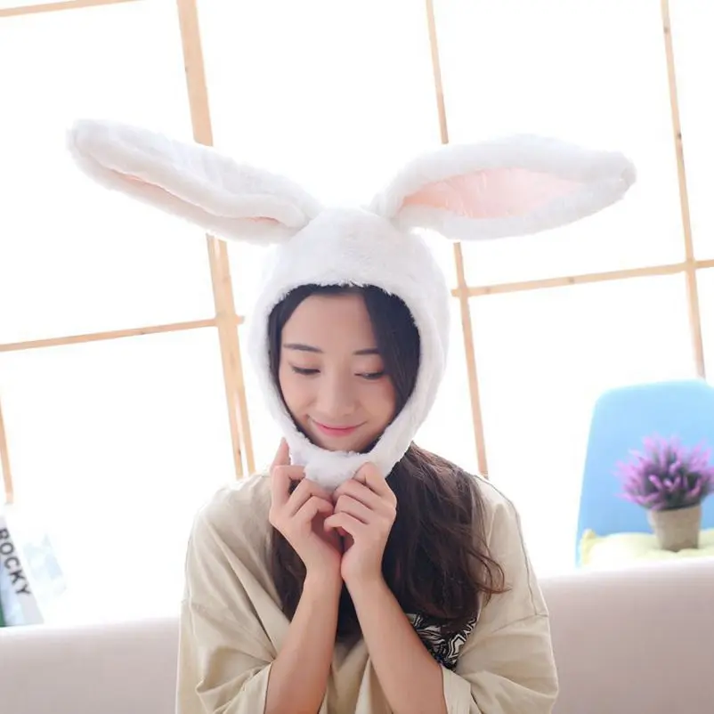 

Women Warmer Winter Hat Lovely Bunny Ears Soft Plush Hat Ear Hat New Fashion Fluffy Animal Cap For Girl's Photo Props