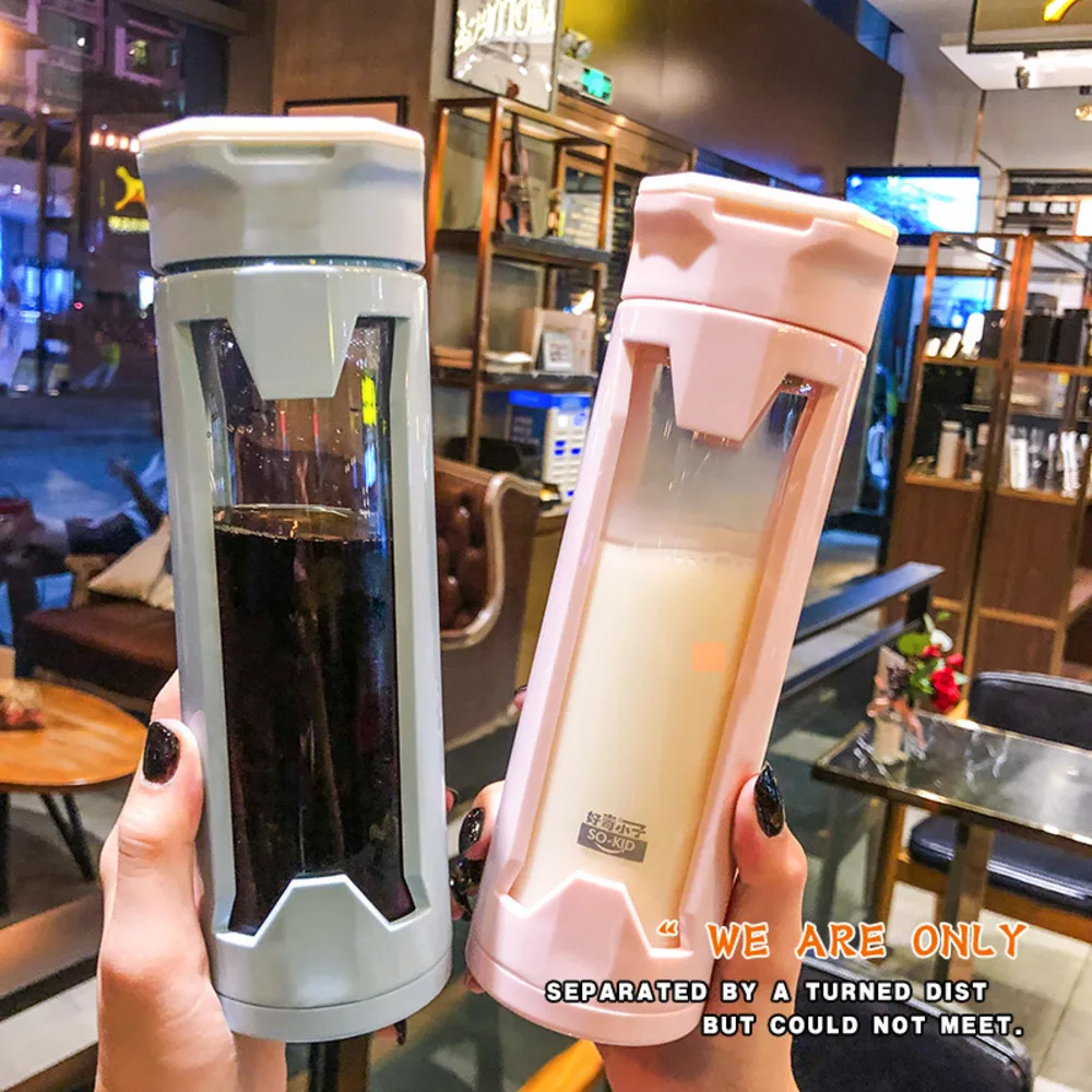 Портативная стеклянная бутылка для воды двухслойная чашка простая Спортивная