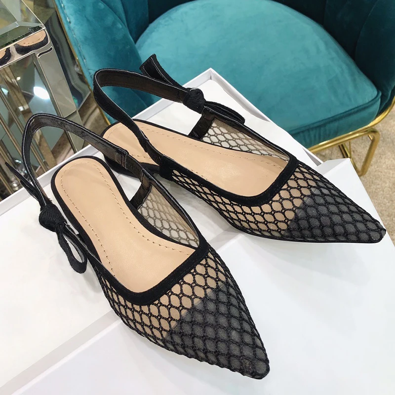 

Prowow Point Toe Pumps Spring Autumn Brand Design High Heels Women Shoes New Fashion Mesh Elastic Band Female Pumps