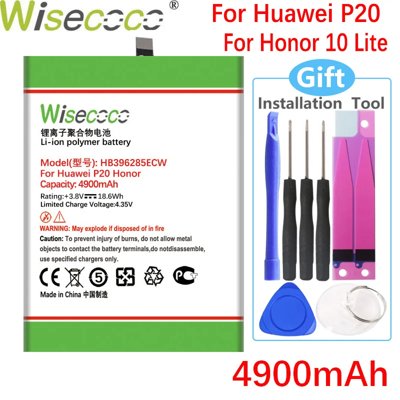 

Wisecoco HB396285ECW 4900mAh New Battery For Huawei P20 Honor 10 COL-AL00 COL-AL10 COL-TL00 COL-TL10 COL-L29 Phone
