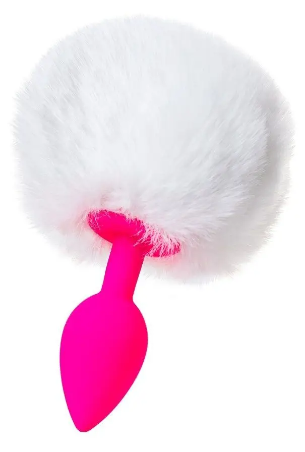 Pink butt sleeve sweet bunny white fluffy tail plug anal | Anal Sex Toys