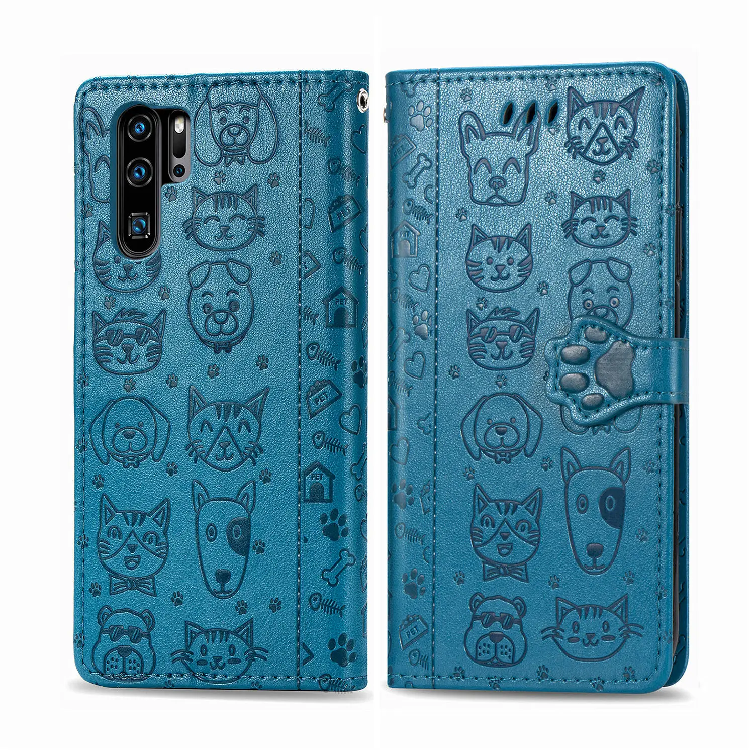 

Luxury Pu Leather Flip Phone Case For Huawei P30 P40 Pro Lite Wallet Card Slot Stand Cover For Honor 20 Pro Cartoon Pattern Case