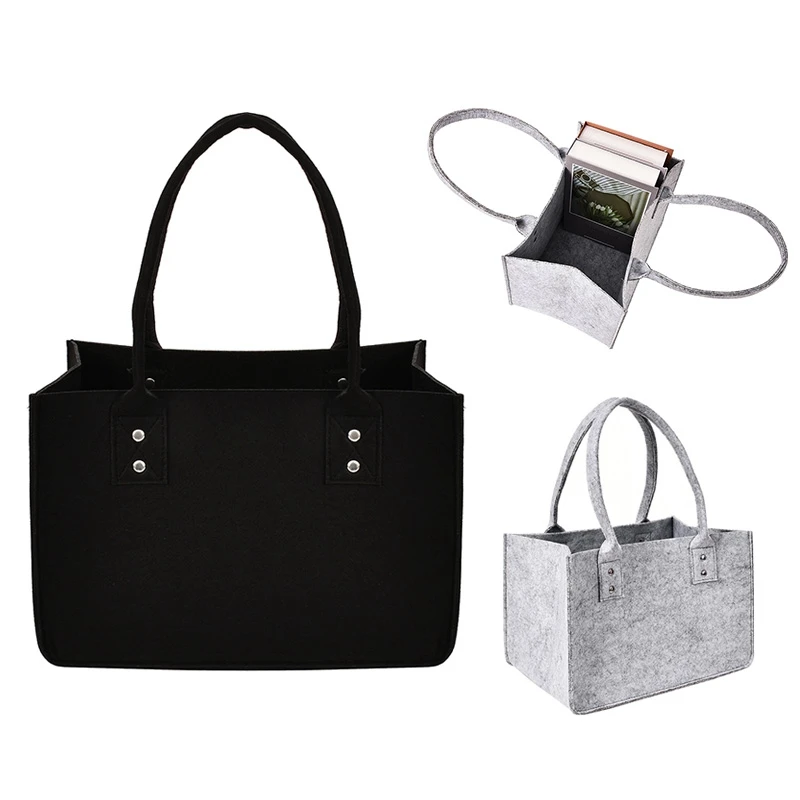 Фетровая сумка большая емкость складная женская для игрушек книг дров