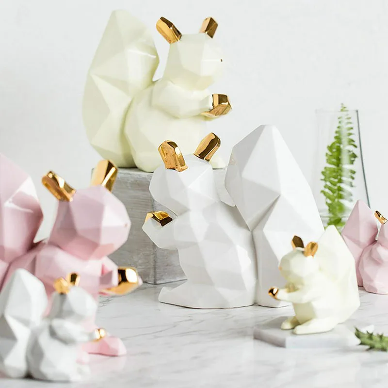 Медвежонок в форме животных позолоченные Керамические ремесла скандинавские