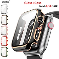 glasscover for apple watch case 44mm 40mm 42mm 38mm iwatch case accessorie bumperscreen protector apple watch serie 3 4 5 6 se