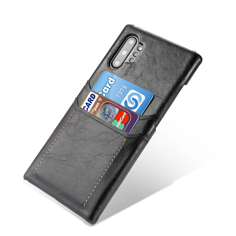 For Samsung Note10 Phone Back Case Oil Wax Skin Retro Card Leather Slim Business Smart Cover for Galaxy Pro | Мобильные телефоны и
