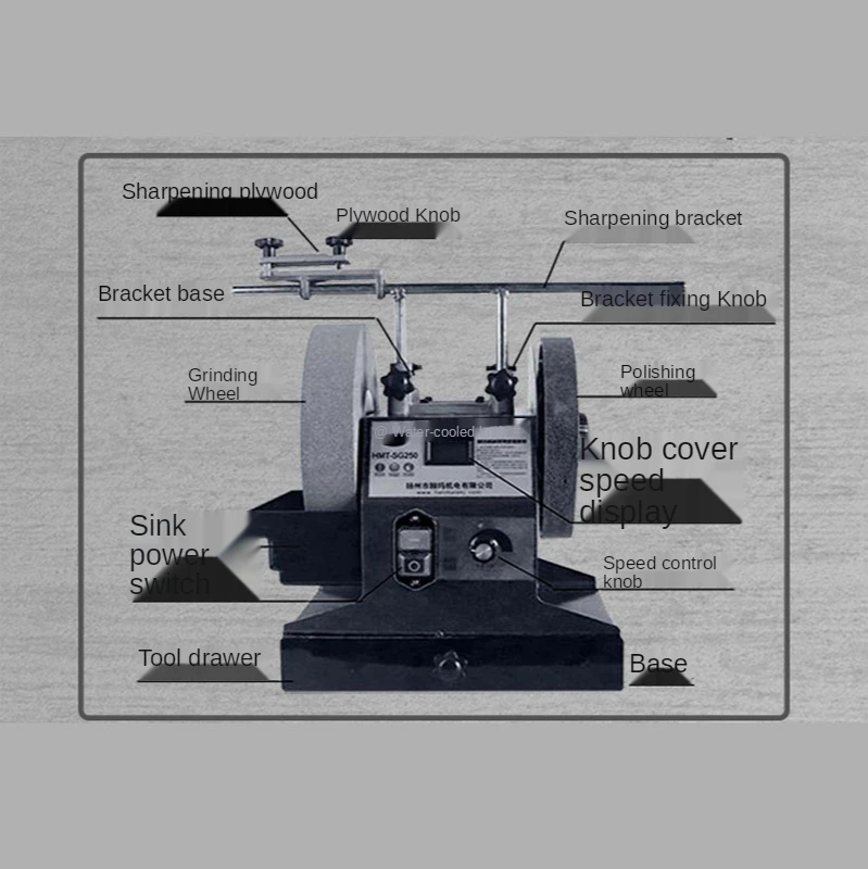 

370W Water Mill Grinder Water Cooling Grinding Machine Grinding Wheel Electric Knife Sharpener Desktop Small Household Scissors.