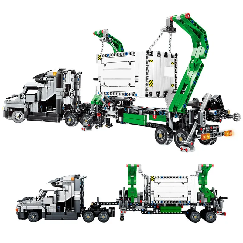 

New City Big Truck Engineering Model Building Blocks DIY Educational Technic Container Vehicle Bricks Toys Gift For Children